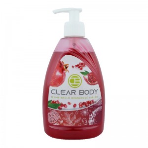 CLEAR BODY Tekuté mýdlo S VŮNÍ GRANÁTOVÉHO JABLKA - pumpička 500ml